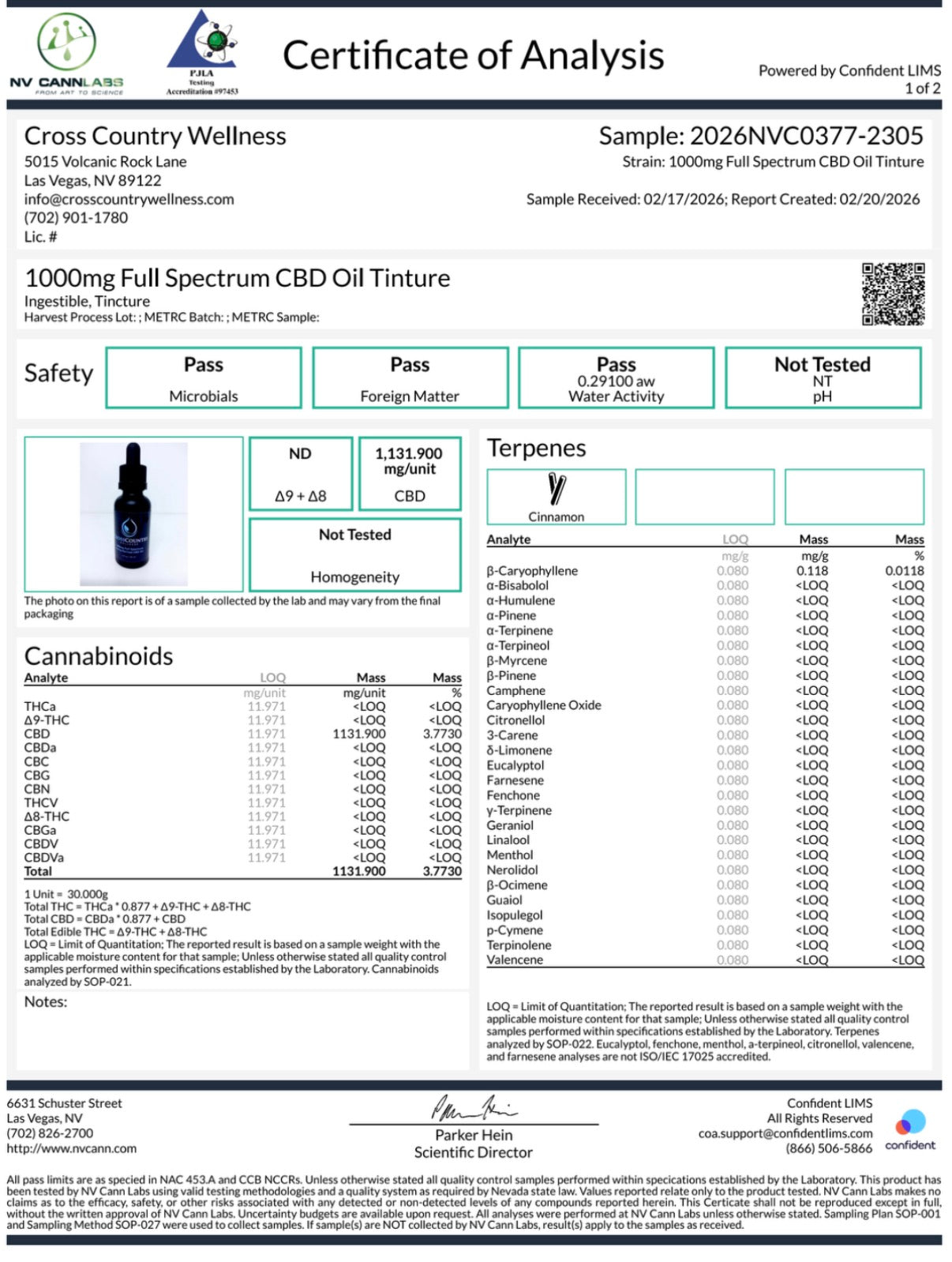 1000mg Full Spectrum Hemp-Derived CBD Oil